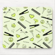 Peace, Love, & Hair Accessories (Yellow) Mouse Mats