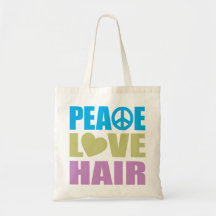 Peace Love Hair Tote Bag