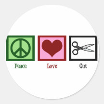 Peace Love Haircuts Stickers
