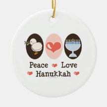 Peace Love Hanukkah Ornament