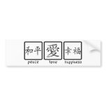 Peace, Love, & Happiness bumper stickers