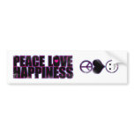 Peace Love Happiness Bumper Sticker bumper stickers
