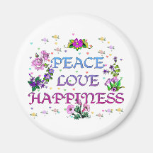 Peace Love Happiness Magnet