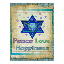 Peace Love Happiness Post Cards