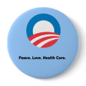 Peace. Love. Health Care buttons