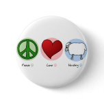 Peace Love Herding Button