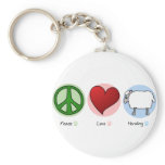 Peace Love Herding Keychain