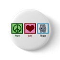 Peace Love Hippos buttons