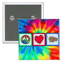 Peace, Love, Hippos Button