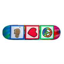 Peace, Love, Hippos Custom Skate Board