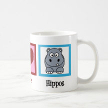 Peace Love Hippos Mugs