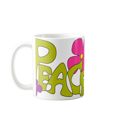 Peace & Love Hippy Mug zazzle_mug