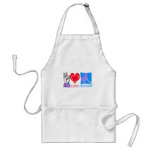 PEACE LOVE HOCKEY GIFTS APRONS