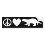 Peace, Love & Honey Badgers Bumper Stickers
