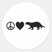 Peace, Love & Honey Badgers Sticker