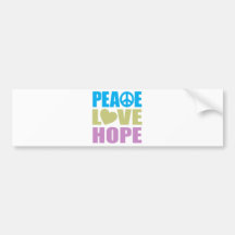 Peace Love Hope Bumper Stickers