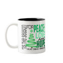 Peace Love Hope Christmas Holiday Celiac Disease mugs