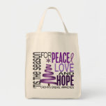 Peace Love Hope Christmas Holiday Crohn's Disease Tote Bags