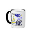 Peace Love Hope Christmas Holiday Down Syndrome mugs
