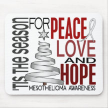Peace Love Hope Christmas Holiday Mesothelioma Mousemat