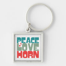 Peace Love Horn Key Chains