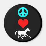 Peace love horse fridge magnets
