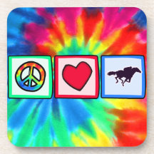 Peace, Love, Horse Racing Beverage Coasters