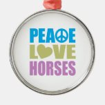 Peace Love Horses Christmas Tree Ornament