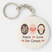 Peace Love Ice Cream Key Chain