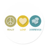 Peace Love Interpretation stickers