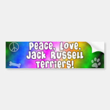 Peace Love Jack Russell Terriers Bumper Sticker