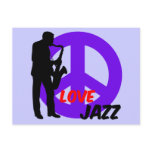 Peace love jazz postcards