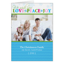 PEACE LOVE JOY Chevron Folded Christmas Card