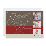 Peace Love Joy Holiday Card (red) invitations