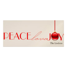 Peace, love, joy - holiday greetings personalized announcement