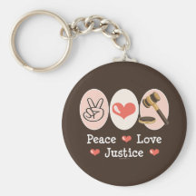 Peace Love Justice Key Chain