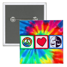 Peace, Love, Justice Pinback Buttons