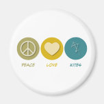 Peace Love Kites Refrigerator Magnet