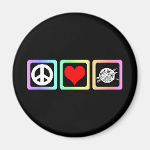 Peace love knit refrigerator magnet