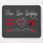 Peace Love Ladybugs mousepads