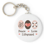 Peace Love Lifeguard Keychain