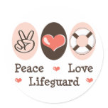 Peace Love Lifeguard Stickers