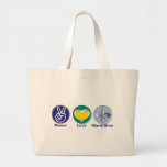 Peace Love Mardi Gras Canvas Bag