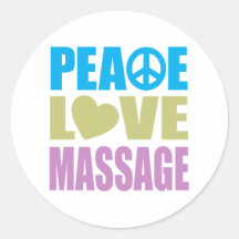 Peace Love Massage Round Stickers