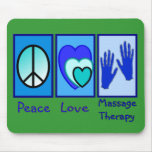 Peace, Love, Massage Therapy Gifts Mouse Pads
