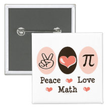 Peace Love Math Button