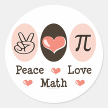 Peace Love Math Stickers