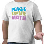 Peace Love Math t-shirts