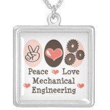 Peace Love Mechanical Engineering Necklace