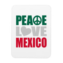 Peace Love Mexico Rectangle Magnets